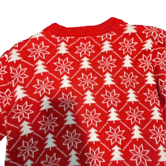 POOF Llama! Merry Ugly Christmas! Red & White Graphic Ugly Llama Sweater- Small - Picture 11 of 11